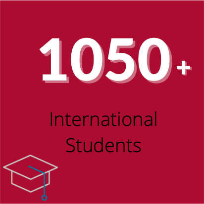 1 International Students in red with white cap